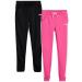 Hind Girls' Sweatpants - 2 Pack Basic Active Fleece Fashion Jogger Casual Pants (4-16) Carmine Rose/Black 4