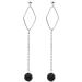 Ear Stud Earrings for Women Blue Sand Stone Ear Clips Personality Temperament Female Fashion Pendant Ear Pin Party Gift e Ear Studs
