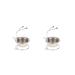 Set of 2 alloy shaving brush holders + stainless steel bowl set (2 pieces) (silver)