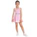 Yeahdor Kids Girls 2 Pieces Tennis Golf Dress Set with Shorts Racerback Tank Tops and Tennis Skirt Skorts Tracksuit Set Sleeveless Pink 6