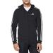 adidas Men's Essentials Fleece 3-Stripes Full-Zip Hoodie Large Black
