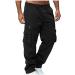 jsaierl Cargo Pants for Men, Men's Relaxed Straight-Fit Cargo Pants Multi-Pockets Work Pants Lightweight Trousers Black 3X-Large