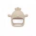 Silicone Baby Teether Set - Anti-Drop Teething Toy & Chew Mitten - Pain Relief Soothing 2 in 1 | Beige Chick & Dark Pink Triceratops - Buy Online on GoSupps.com