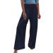 Lovely Nursling Linen Pants for Women's Summer Palazzo Lounge Pants Elastic Trousers Wide Leg Pants Casual Dress Pants Atxz-d-navy Small
