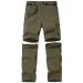 JOMLUN Boys Scout Pants Convertible Hiking Quick Dry Zip Off Pants Outdoor Climbing Casual Trouser Kids Youth Cargo Pants Army Green 12-14 Years