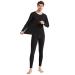 Mens Thermal Underwear Set Winter Base Layer Top & Bottom Ultra Soft Long Johns Pant Sets Black Large