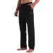 Willit Men's Cotton Yoga Sweatpants Exercise Pants Open Bottom Athletic Lounge Pants Loose Male Sweat Pants with Pockets Black Medium