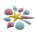 Rainbow Cake Toppers 10x Edible Seashells Little Mermaid Beach Party Fondant Cake Toppers Pink Blue Yellow (RCT-0142)