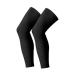 Leg Sleeves Compression Long Sleeve Calf and Shin Supports for Football Basketball Cycling (Large Black)