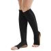 Senmubery compression stockings with zip made of nylon compression stocking leg support knee support open toe prevents varicose veins stretchy socks (black) XXL 48 Black & Flip-Flops