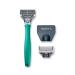 Harry's Tropical Green Razor with x10 Cartridge Heads (5 Bladed Heads) for a Smooth and Comfortable Shave