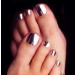 Yienate false nail for toes chic exquisite bling bride silver metal punk style fake nail for toes complete cover nail tip toenails 24st