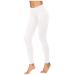VEZAD Women's Butt Lifting Anti Cellulite Leggings High Waisted Yoga Pants Workout Tummy Control Sport Tights B-white Medium