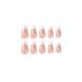 Foccna Nude Long French Coffin Fake Nails - 24 Glossy Press-on False Tips for Women and Girls - Buy Online on GoSupps.com