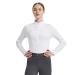 HR Farm Women Soft Show Shirt Long Sleeve Riding Shirt White Medium