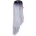 YUNSI Ombre Grey Wigs for Women | 30-Inch Natural Straight Synthetic Hair | Heat Safe Non-Lace Front Wig - Buy Online on GoSupps.com