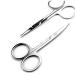 Facial Hair Small Grooming Scissors For Men Women - Eyebrow Nose Hair Mustache Beard Eyelashes Ear Trimming Kit Onesize Silver FTMZ-1033