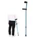 Adult Folding Forearm Crutch with Open Cuff Blue Portable Adjustable Walking Stick for Elderly Disabled and Physically Impaired 1 Unit Safehappy Smooth Sailing