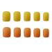 24pcs / set court mat faux ongles avec colle acrylique faux ongles pour les femmes Lady doigt ongles conseils couverture compl te Orange Yellow