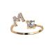 DNCG Ladies 26 English Letter Ring Ring Open Mouth Gold Ring