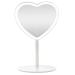 minkissy LED Makeup Mirror Desktop Cosmetic Mirror Love Heart Mirror Personal Beauty Mirror Touch Sensor Mirror for Home Dormitory