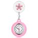 Hemobllo Retractable Nurse Watch Portable Pocket Watch Clip On Watch Cute Leaves Watch with Second Hand for Doctor Black Pink