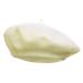 VGLOOK French Style Classic Solid Color Wool Berets Beanies Cap Hats Off-white