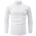 jonivey Mens Basic Turtleneck Long Sleeve Solid Casual Knitted T-Shirt Pullover Tops Bleach White Medium