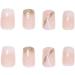 French Tip Press on Nails - Short Square Press On Nails with Nail Tips Sparkling pink plaid pattern Design gradient pink press on nails Acrylic False Nails Cute Artificial Nails - Buy Online on GoSupps.com