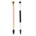 2 Pieces Duo Eyebrow Brush Angled Eye Brow Brush and Spoolie Brush for Application of Brow Powders Waxes Gels and Blends (Pink & Black)
