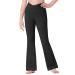 Ewedoos Flare Leggings for Girls Yoga Pants Bootcut with Pockets Crossover Flare Yoga Pants Bell Bottoms Athletic Pants Black Large