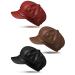 3 Pcs Women Newsboy Hats PU Leather Visor Beret Cabbie Hat 8 Panel Vintage Women Fiddler Cap Faux Leather Baker Boy Hat Khaki, Red and Black