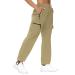 VVK Women's Hiking Cargo Pants Lightweight Quick Dry Outdoor Athletic Pants Camping Climbing Golf Zipper Pockets Khaki Medium