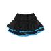 Daydance Girl's Dance Skirt Latin Ballroom Samba Tango Practice Dress with Boy Shorts Black-blue 7-9 Years