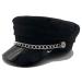 Willheoy Newsboy Hats for Women Men Beret Cap Baker Boy Fiddler Cap Cabbie Paperboy Sailor Hat Black 2# 7-7 1/4