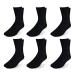 NEW YORK AVE Men's Diabetic Cotton Crew Socks - Loose Fitting Non-Binding Top Circulatory Cushion Bottom Black 6 Pairs 10-13