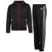 Body Glove Boys Tracksuit Set  2 Piece Tricot Sweatshirt and Jogger Sweatpants (8-14) Solid Black/Grey 10-12