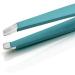 Effective Eyebrow Slanted Tweezer Covered with Colour Silicon (Turquoise) - Buy Online on GoSupps.com