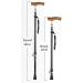 Walking Stick with Wooden Handle Lightweight Adjustable Walking Cane for Balance Rotation with Ergonomic Handle Crutches Prosperous - Buy Online on GoSupps.com