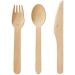 300 Pack Disposable Wooden Cutlery Set - 100 Spoons 100 Forks 100 Knives All Natural Compostable Cutlery Set - Buy Online on GoSupps.com