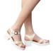 Women's Buckle Strap Chunky Heel Sandals Soft Comfortable Suede Beaded High Heels Sandals Summer Casual Ankle Strap Sandals Pumps Boho Shoes Non-slip Versatile Festivals Everyday Leisure Shoes 9.5 A10-beige
