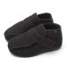 Women's Diabetic Slippers Comfortable Furry Home Shoes for Arthritis Edema with Memory Foam Black 10 Wide