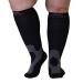 Mojo Compression Socks Unisex Wide Calf Compression Socks, Plus Size Compression Socks (20-30mmHg) for Varicose Veins, Wide Calves - Compression Stockings, 7 Colors, 10 Sizes 4X-Large Black