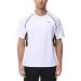 Men's UPF 50+ Rash Guard Swim Shirt Short Sleeve UV Sun Protection Beach Fishing Workout Shirts Outdoor Cooling Tee White / Black 4X-Large