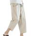 Mens Yoga Pants with Pockets Cotton Linen Pants Stylish Print Drawstring Workout Baggy Pants Lounge Sweatpants P1-white X-Large