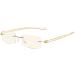 Eyekepper Computer Reading Glasses,Blue Light Filter Rimless Readers Yellow Arm 2.0 x