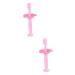 Minkissy 2 STK toothbrush for the oral care toothbrush for babies toothbrush silicone toothbrushes for toothbrush brass toothbrush baby training toothbrush manual pink