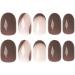French Tip Press on Nails - Short Press On Nails with Nail Tips BrownBrown coffee colored fake nails with almond shaped design press on nails Acrylic False Nails Cute Artificial Nails - Buy Online on GoSupps.com
