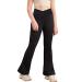 Girl's Leggings Cross High Waisted Flare Pants Yoga Bootcut Pants Solid Color Full Length Bell Bottoms 11-12 Years Black