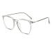 Metal Temples Tr90 Square Frame Blue Light Blocking Glasses for Women Men Anti UV Ray Computer Reading Glasses for Women Men Gray 53 Millimeters